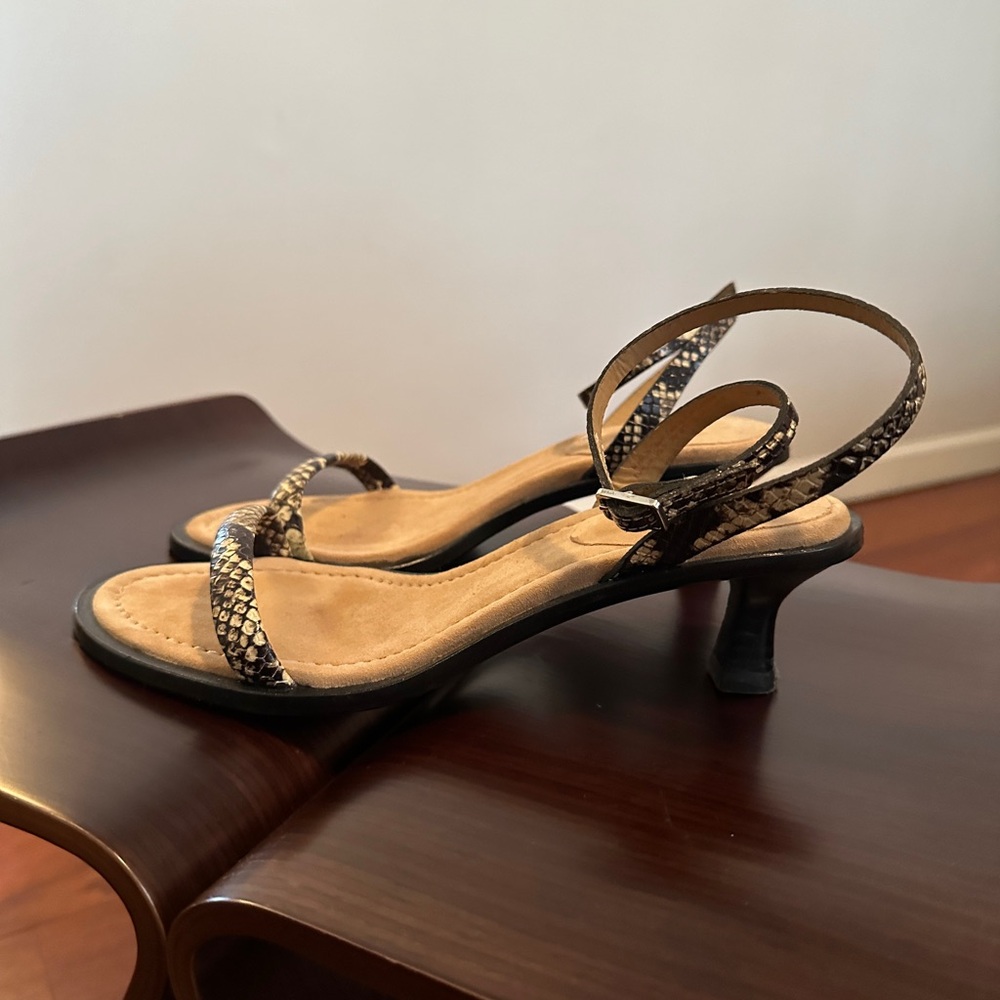 & Other Stories Snakeskin Strappy Kitten Heel